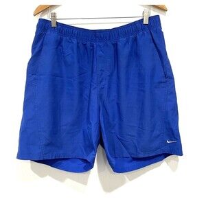 Vintage 90's Nike Mens‎ Size XL Blue Mesh Lined Spell Out Swim Trunks Shorts